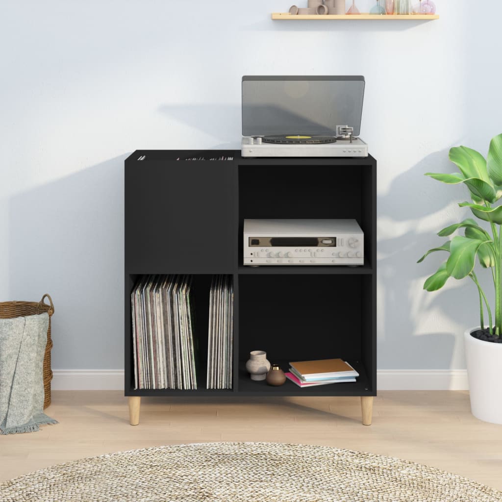Hifi-benk svart 84,5x38x89 cm konstruert tre
