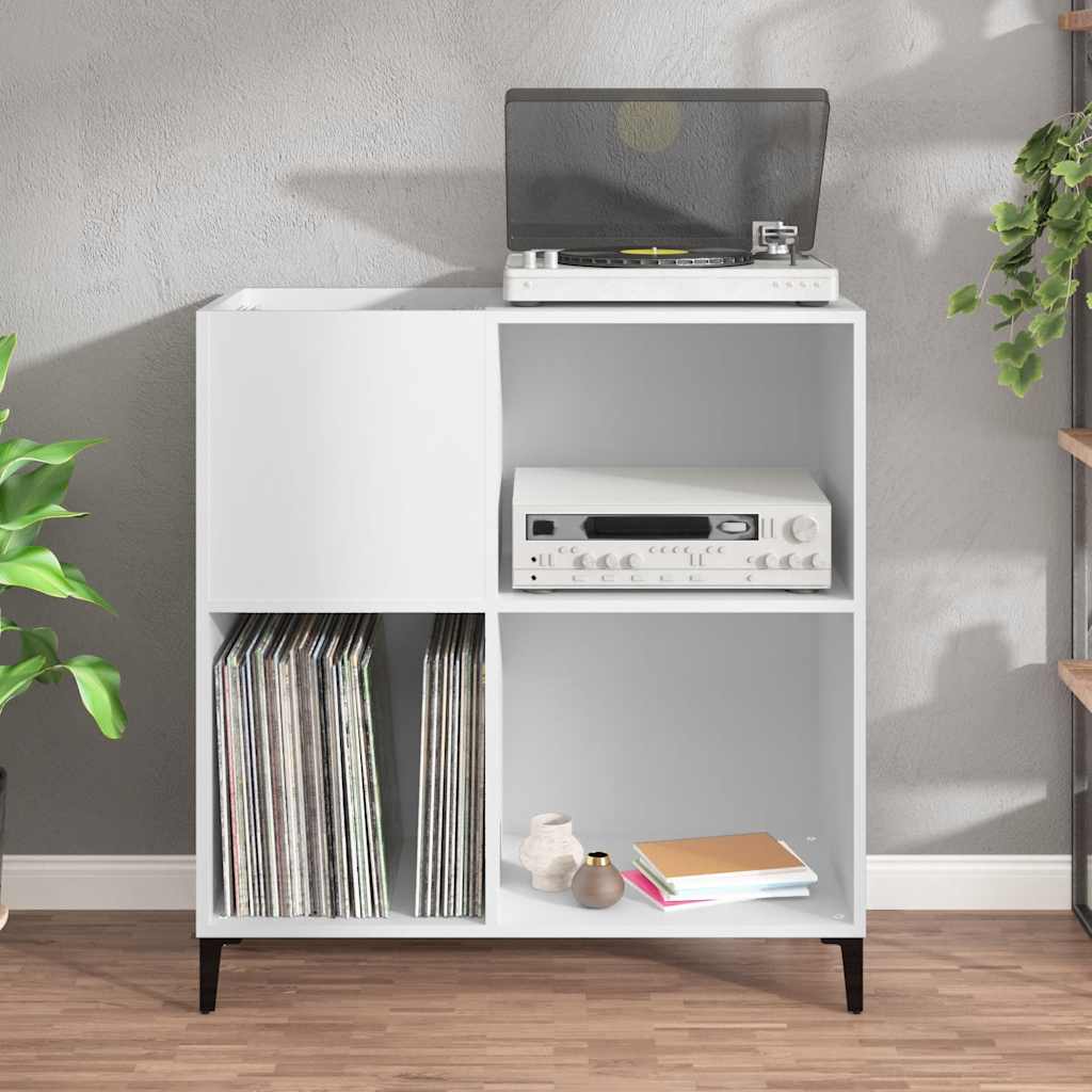 Hifi-benk hvit 84,5x38x89 cm konstruert tre