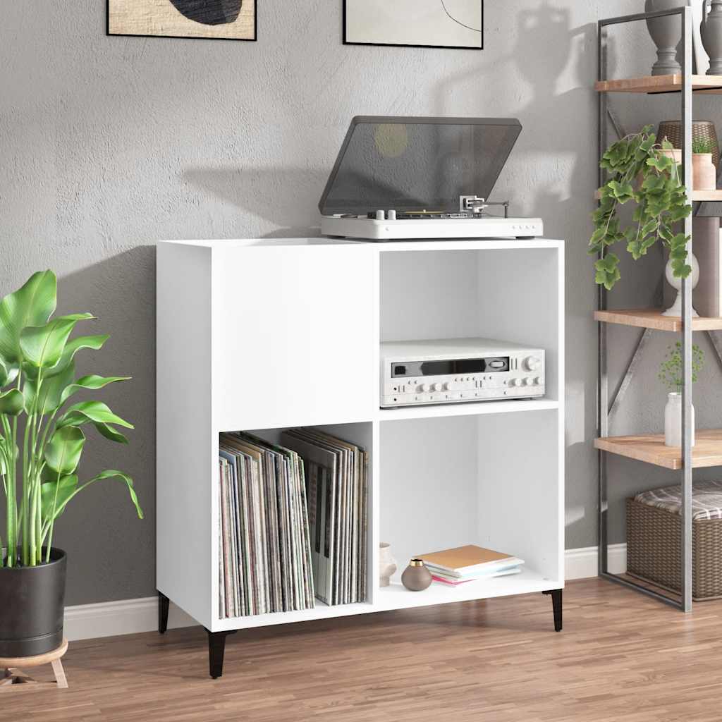 Hifi-benk hvit 84,5x38x89 cm konstruert tre
