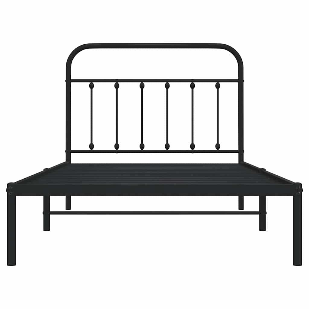 Sengeramme i metall med hodegavl svart 100x200 cm
