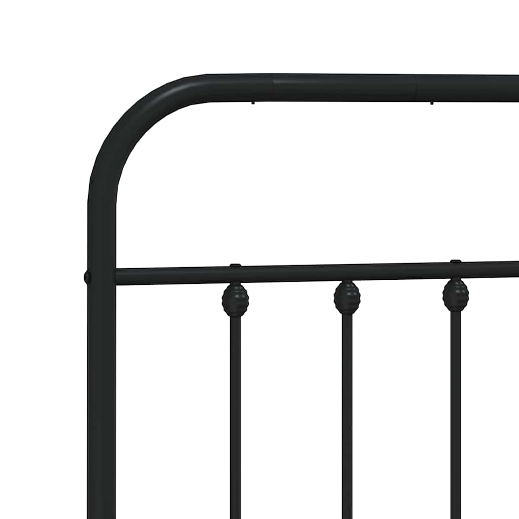 Sengeramme i metall med sengegavl svart 150x200 cm