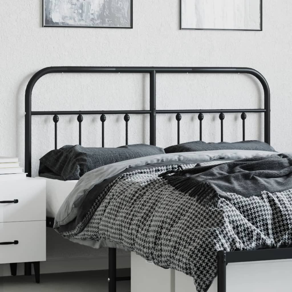 Utskiftbar sengegavl i metall svart 140 cm vidaXL