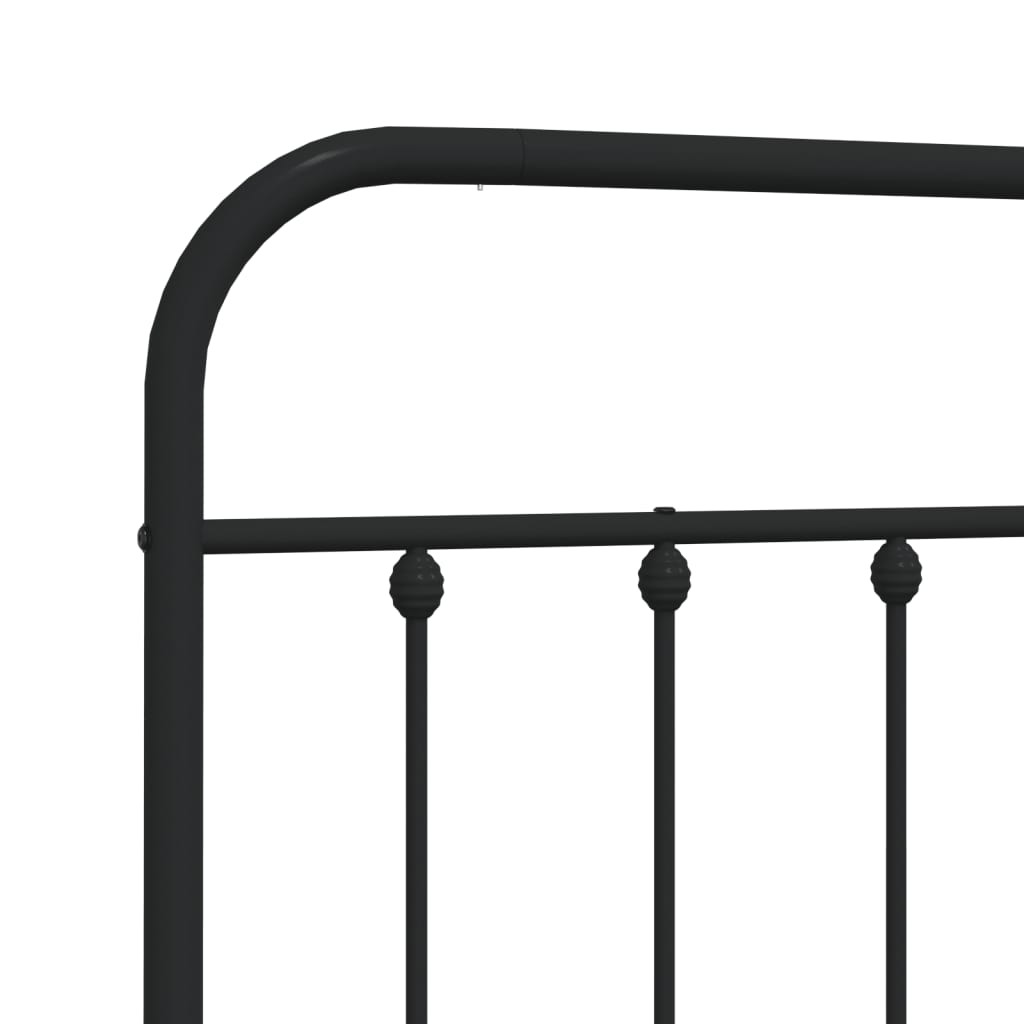 Utskiftbar sengegavl i metall svart 140 cm vidaXL