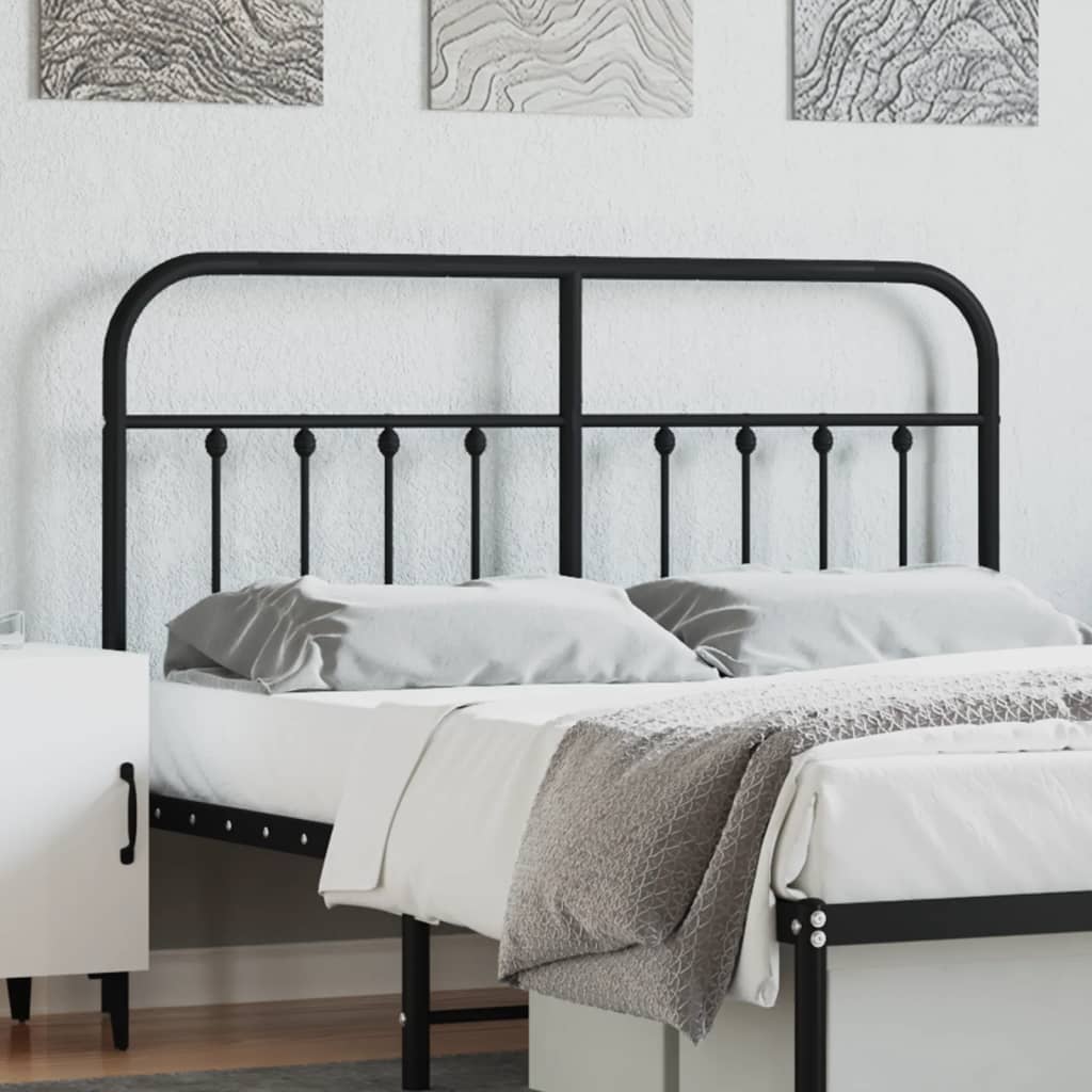 Utskiftbar sengegavl i metall svart 140 cm vidaXL