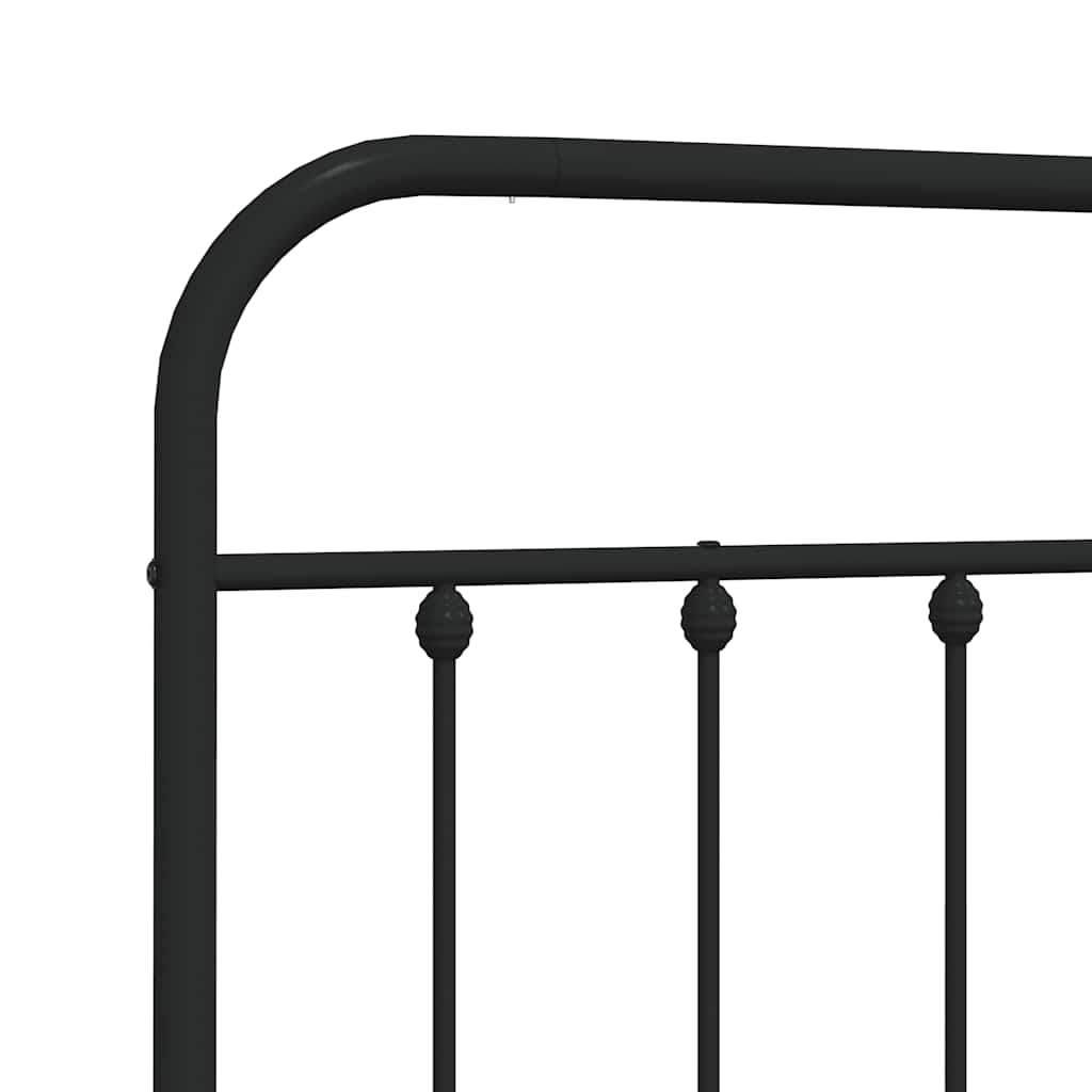 Utskiftbar sengegavl i metall svart 160 cm vidaXL