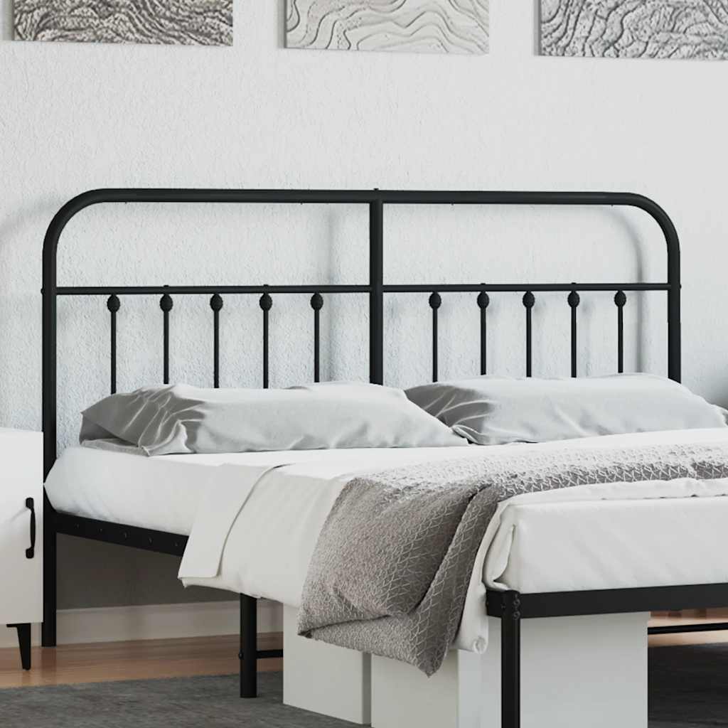 Utskiftbar sengegavl i metall svart 160 cm vidaXL
