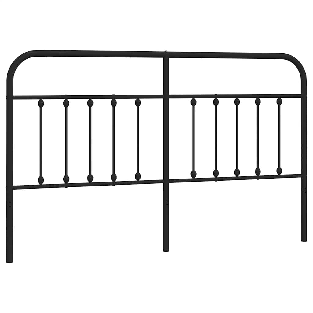 Utskiftbar sengegavl i metall svart 180 cm vidaXL