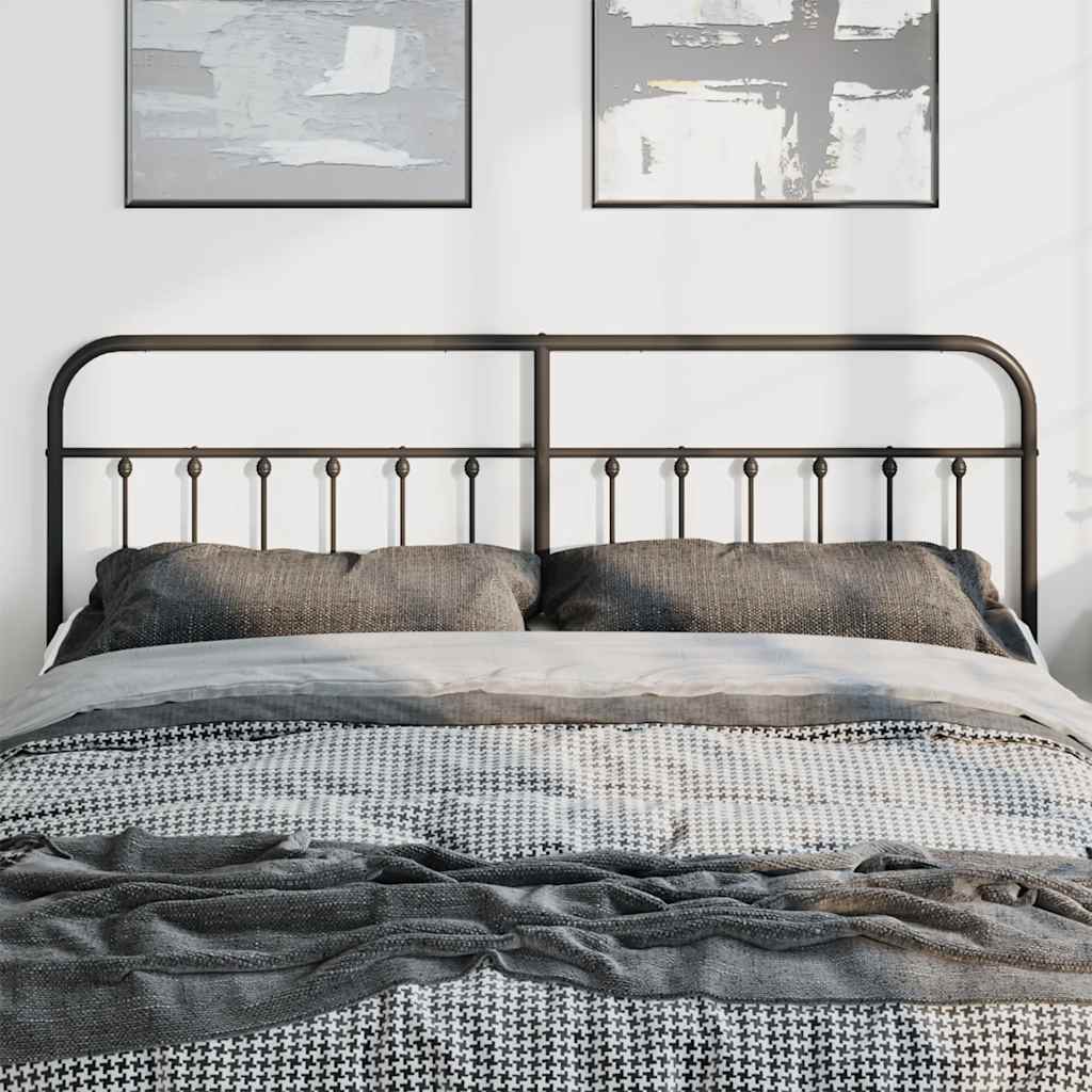 Utskiftbar sengegavl i metall svart 180 cm vidaXL