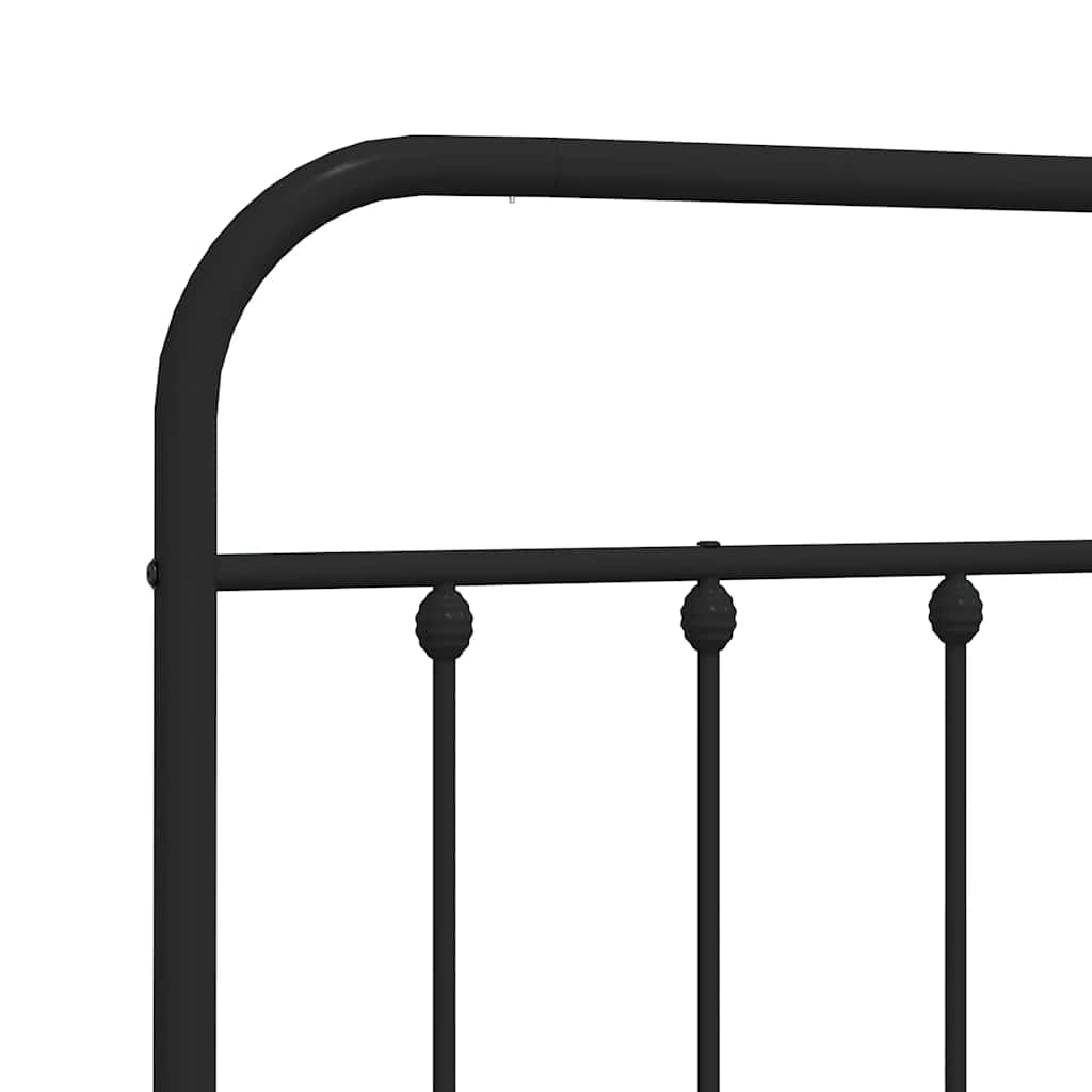 Utskiftbar sengegavl i metall svart 180 cm vidaXL