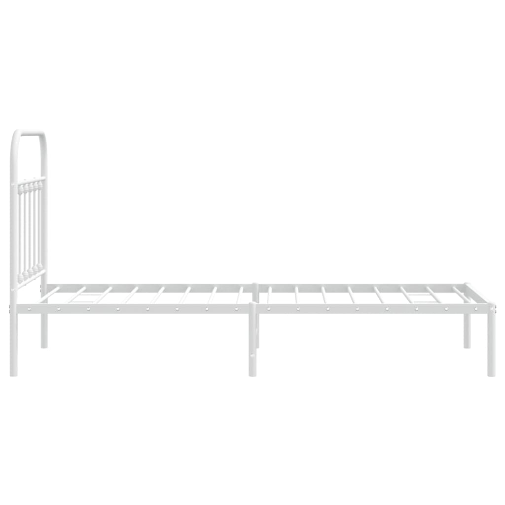 Sengeramme i metall med hodegavl hvit 90x190 cm