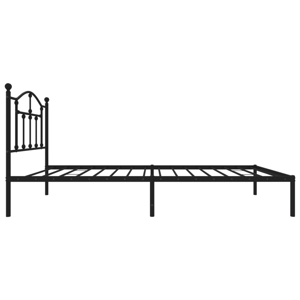 Sengeramme i metall med hodegavl svart 80x200 cm