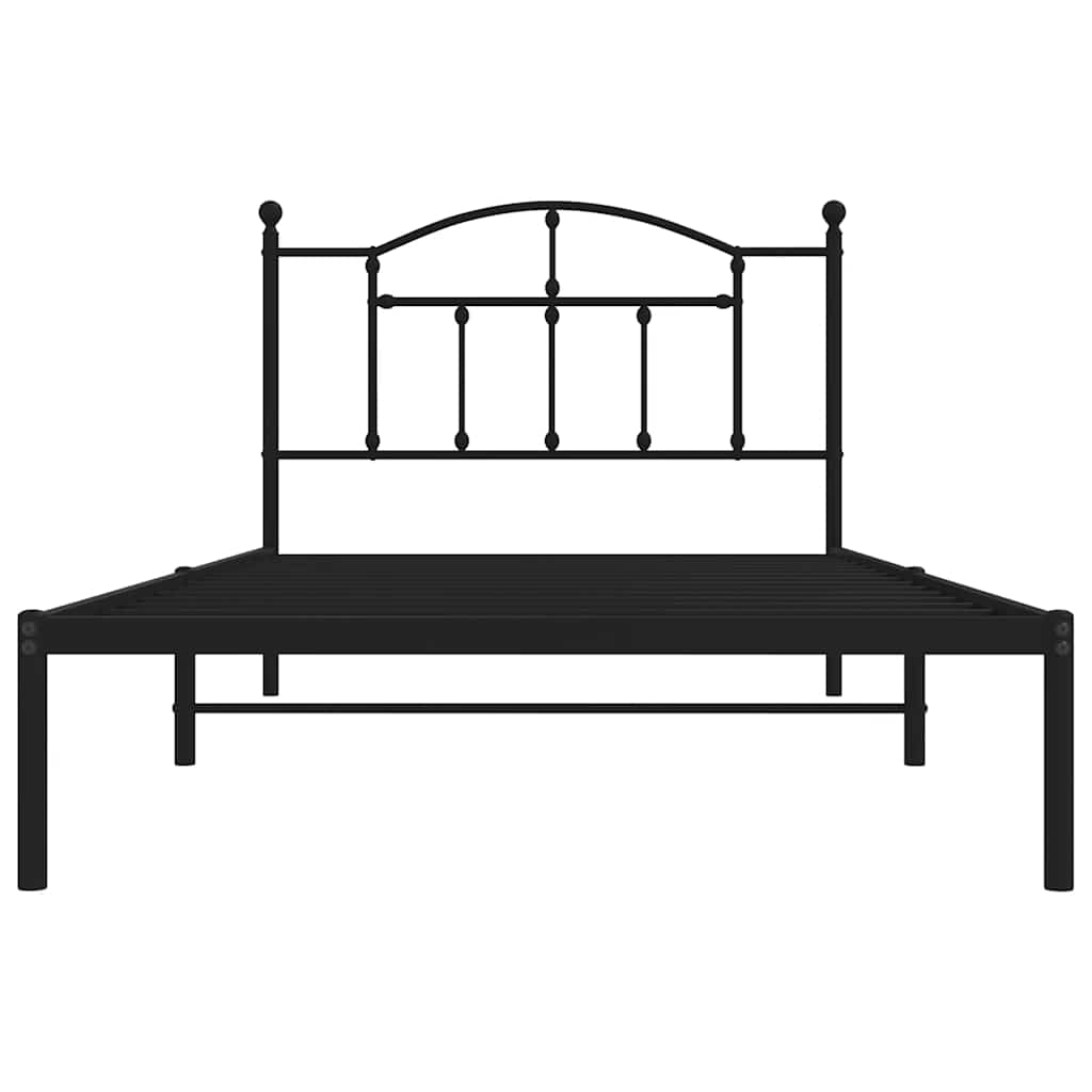 Sengeramme i metall med hodegavl svart 100x200 cm