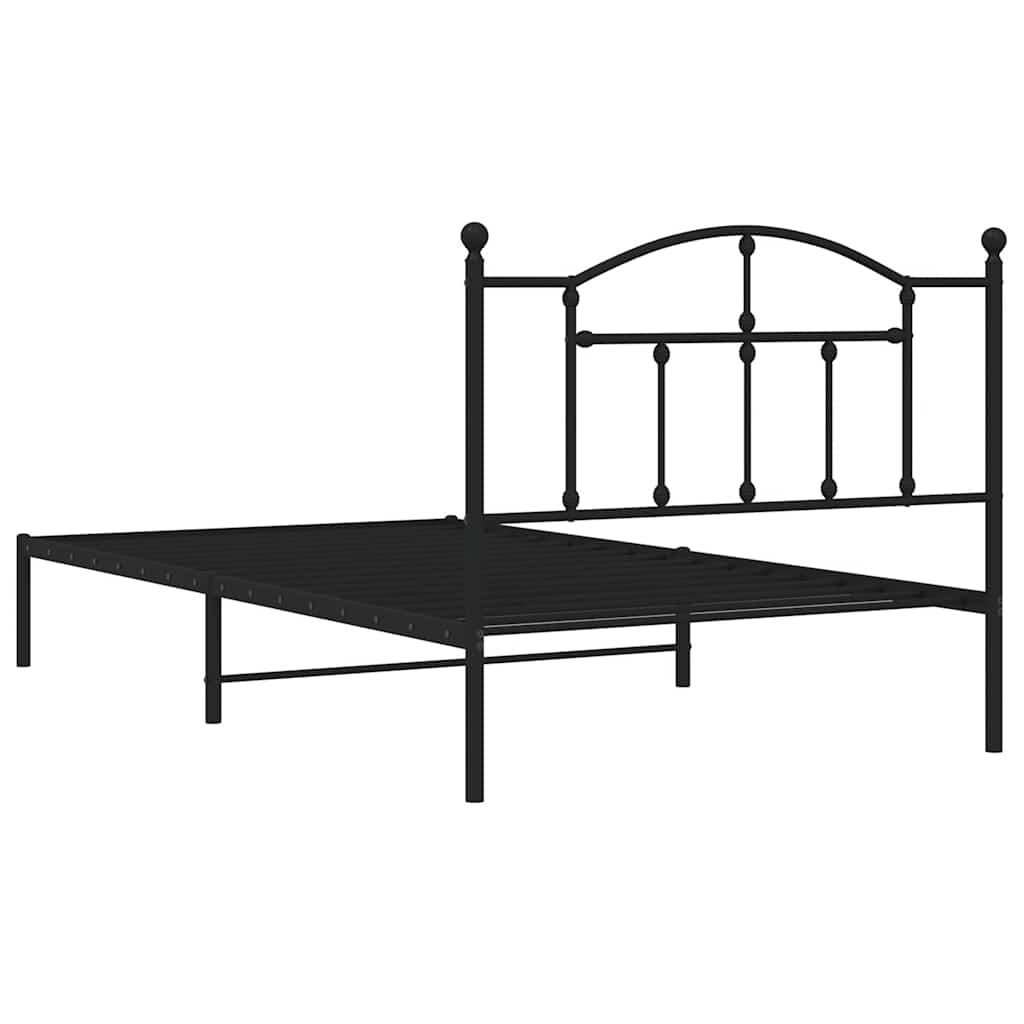 Sengeramme i metall med hodegavl svart 100x200 cm