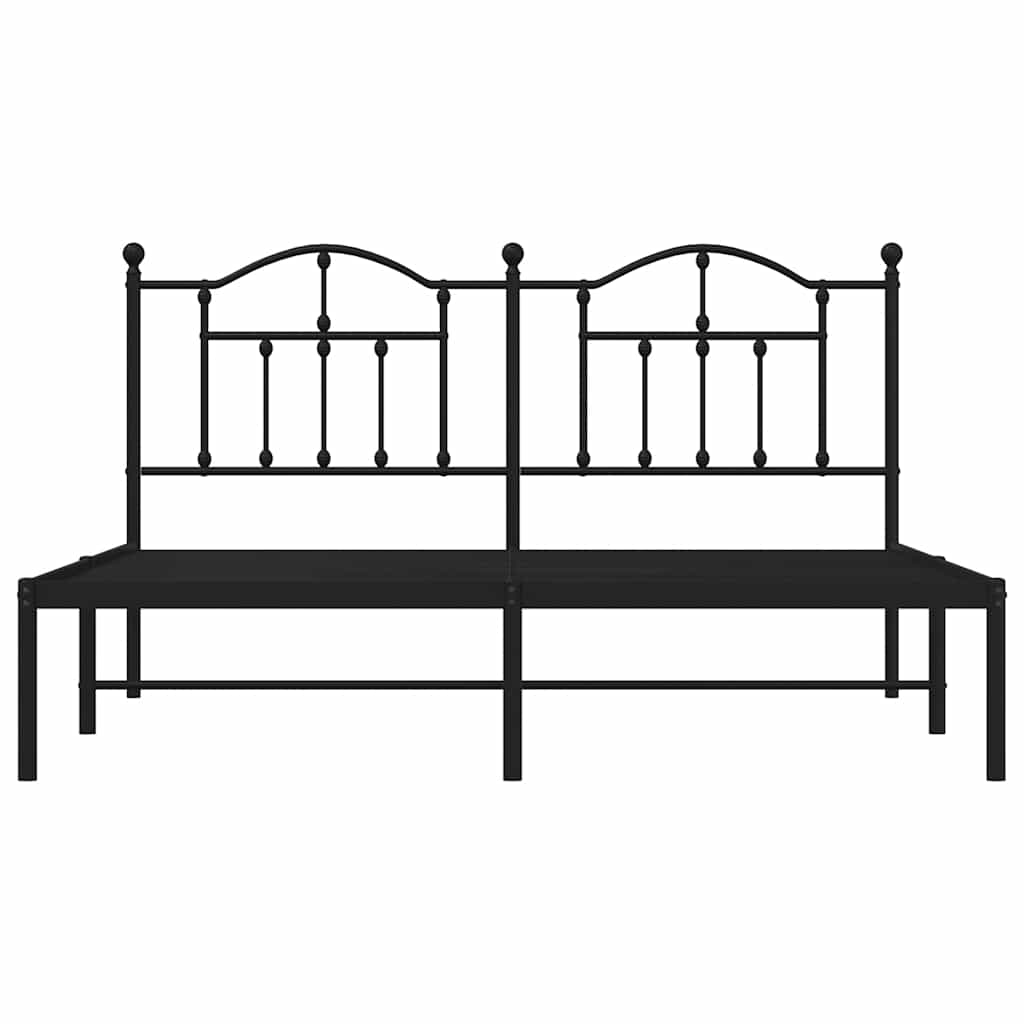 Sengeramme i metall med sengegavl svart 180x200 cm vidaXL