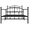 Sengeramme i metall med hode- og fotgavl svart 100x200 cm
