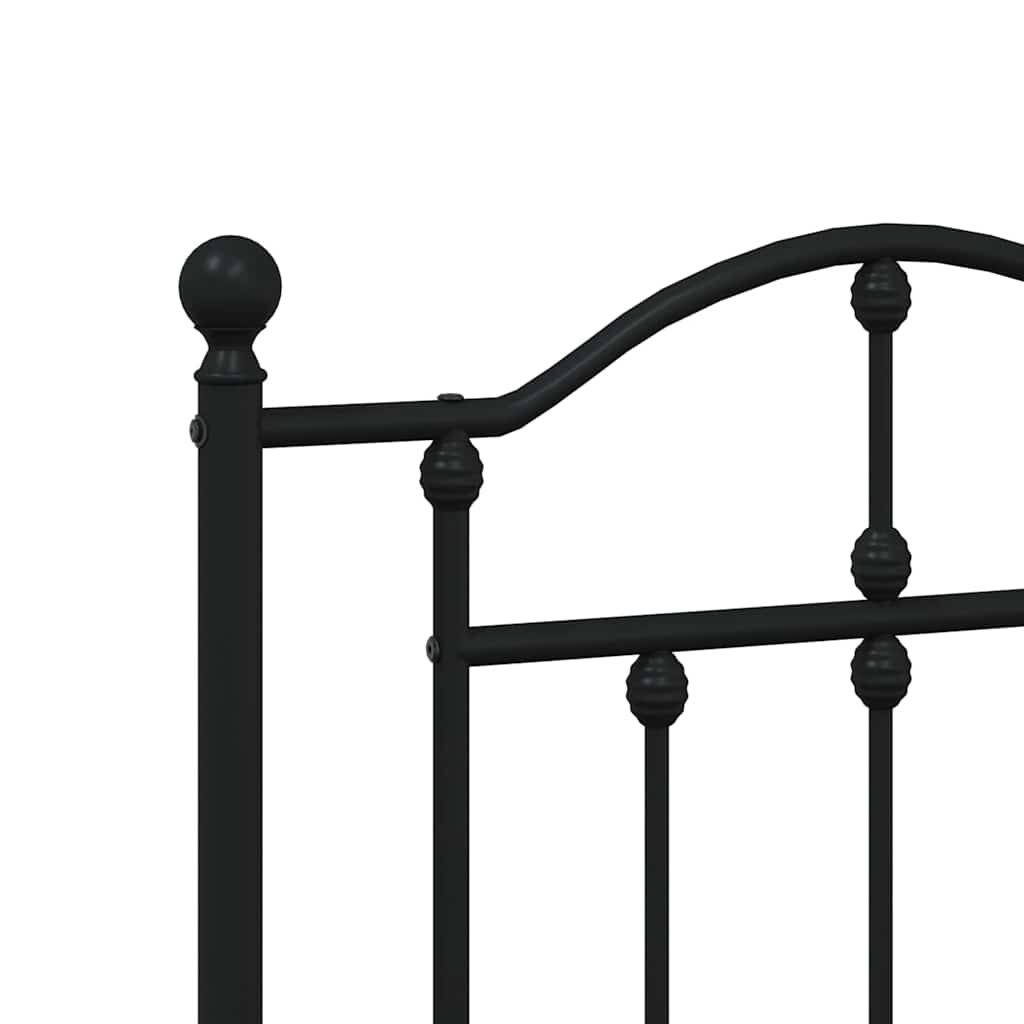 Sengeramme i metall med hode- og fotgavl svart 135x190 cm