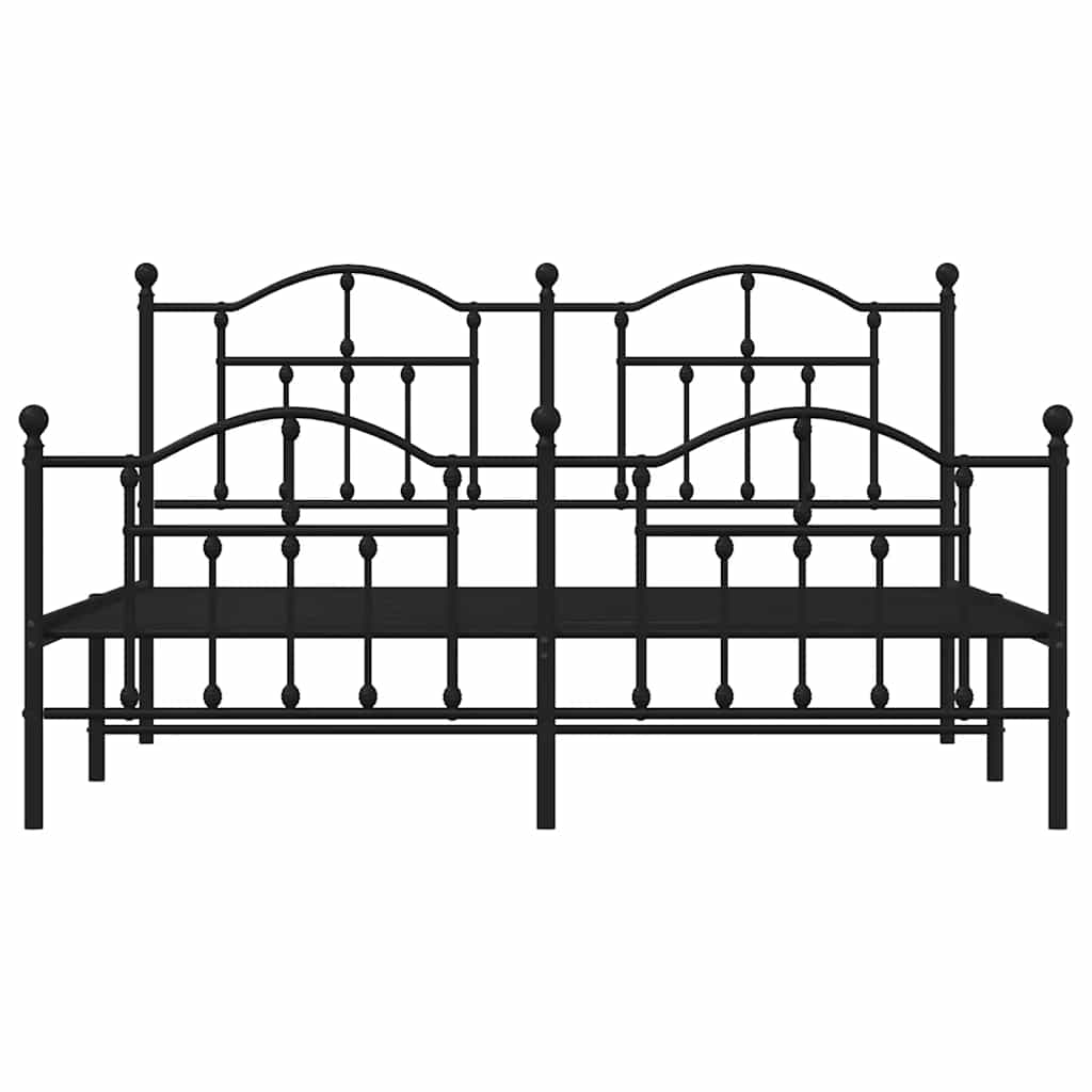 Sengeramme i metall uten madrass med fotgavl svart 160x200 cm