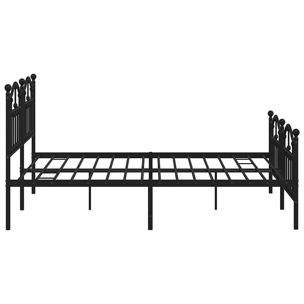 Sengeramme i metall uten madrass med fotgavl svart 160x200 cm