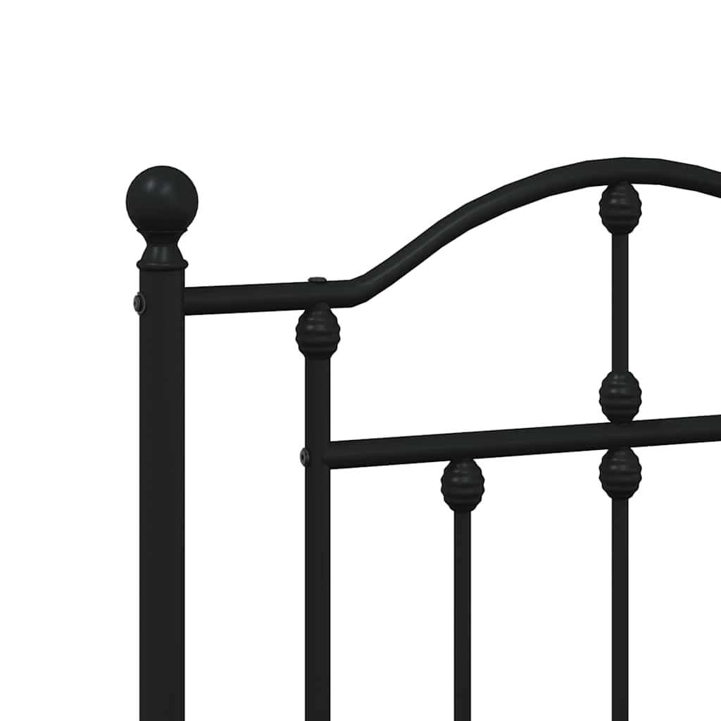 Utskiftbar sengegavl i metall svart 135 cm