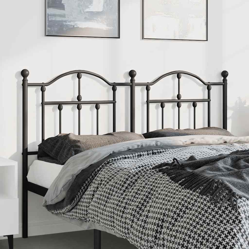 Utskiftbar sengegavl i metall svart 135 cm