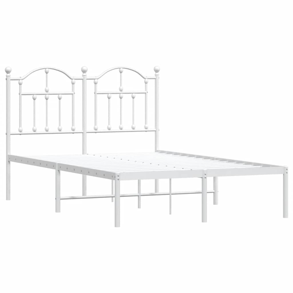 Sengeramme i metall med hodegavl hvit 120x190 cm