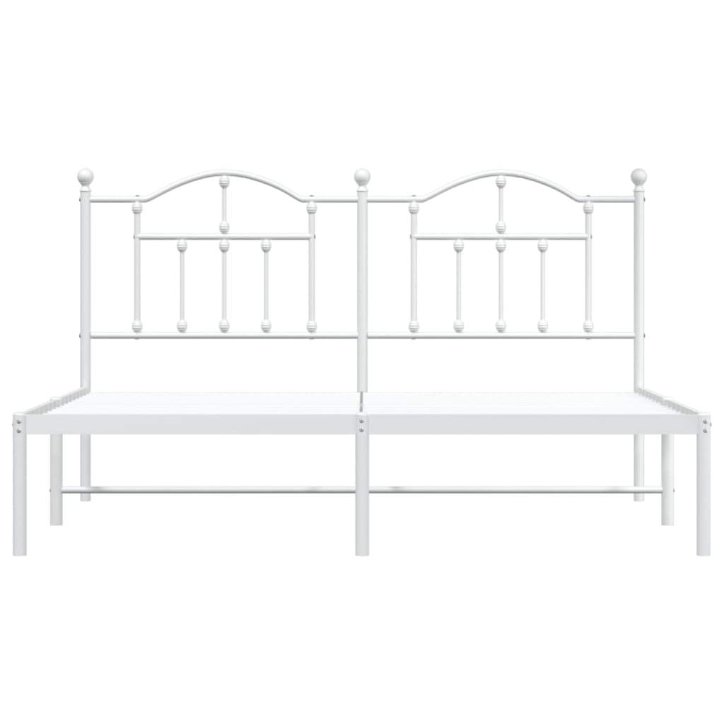 Sengeramme i metall med sengegavl hvit 180x200 cm vidaXL