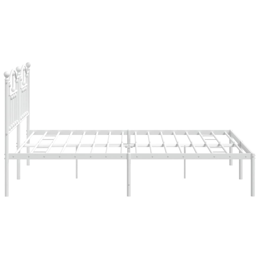 Sengeramme i metall med sengegavl hvit 180x200 cm vidaXL
