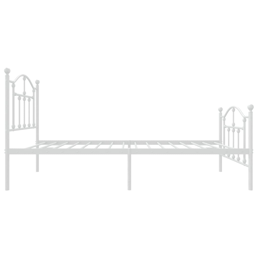 Sengeramme i metall med hode- og fotgavl hvit 75x190 cm