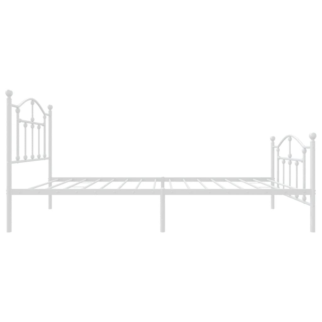 Sengeramme i metall med hode- og fotgavl hvit 80x200 cm