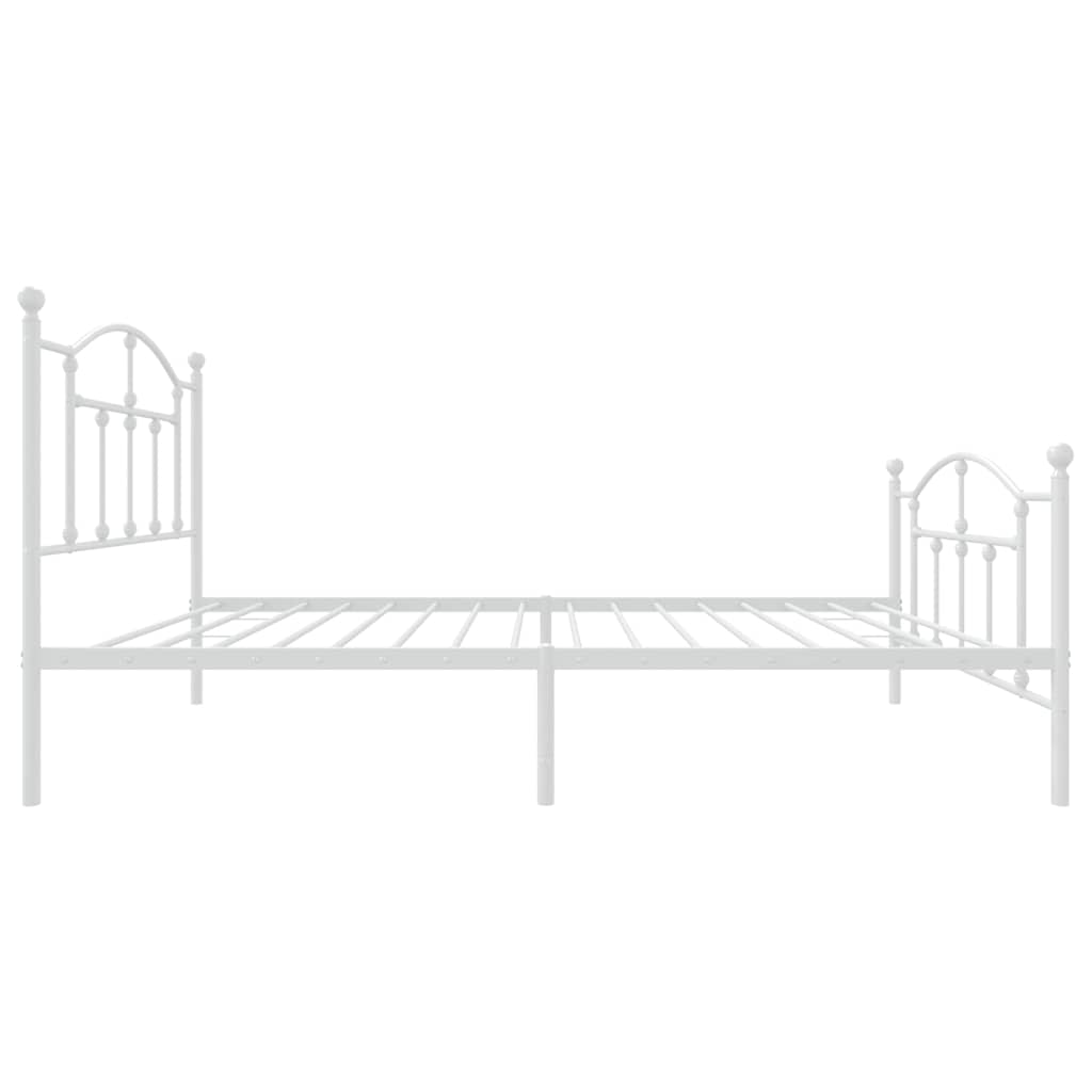 Sengeramme i metall med hode- og fotgavl hvit 100x190 cm