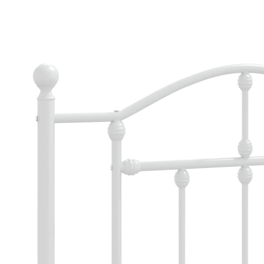Sengeramme i metall med hode- og fotgavl hvit 107x203 cm vidaXL