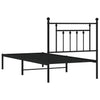 Sengeramme i metall med hodegavl svart 80x200 cm