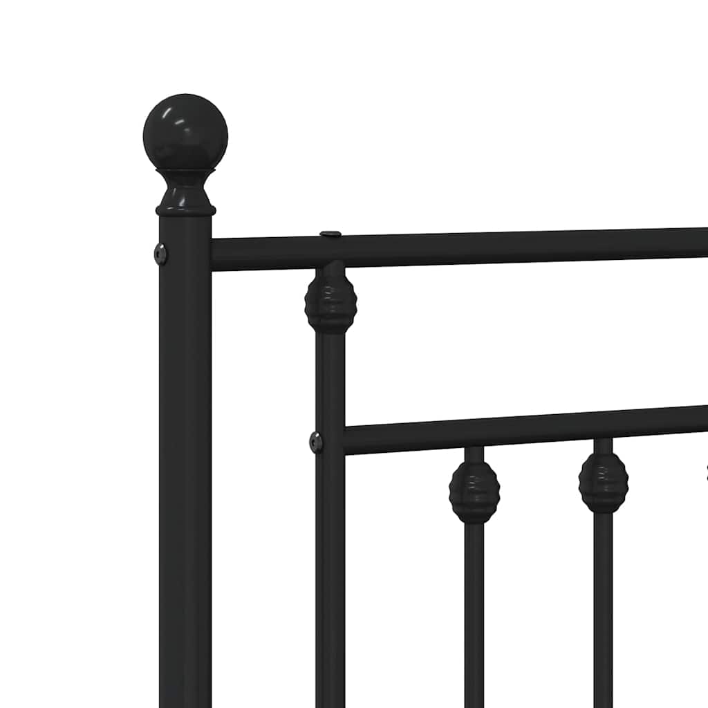 Sengeramme i metall med sengegavl svart 150x200 cm
