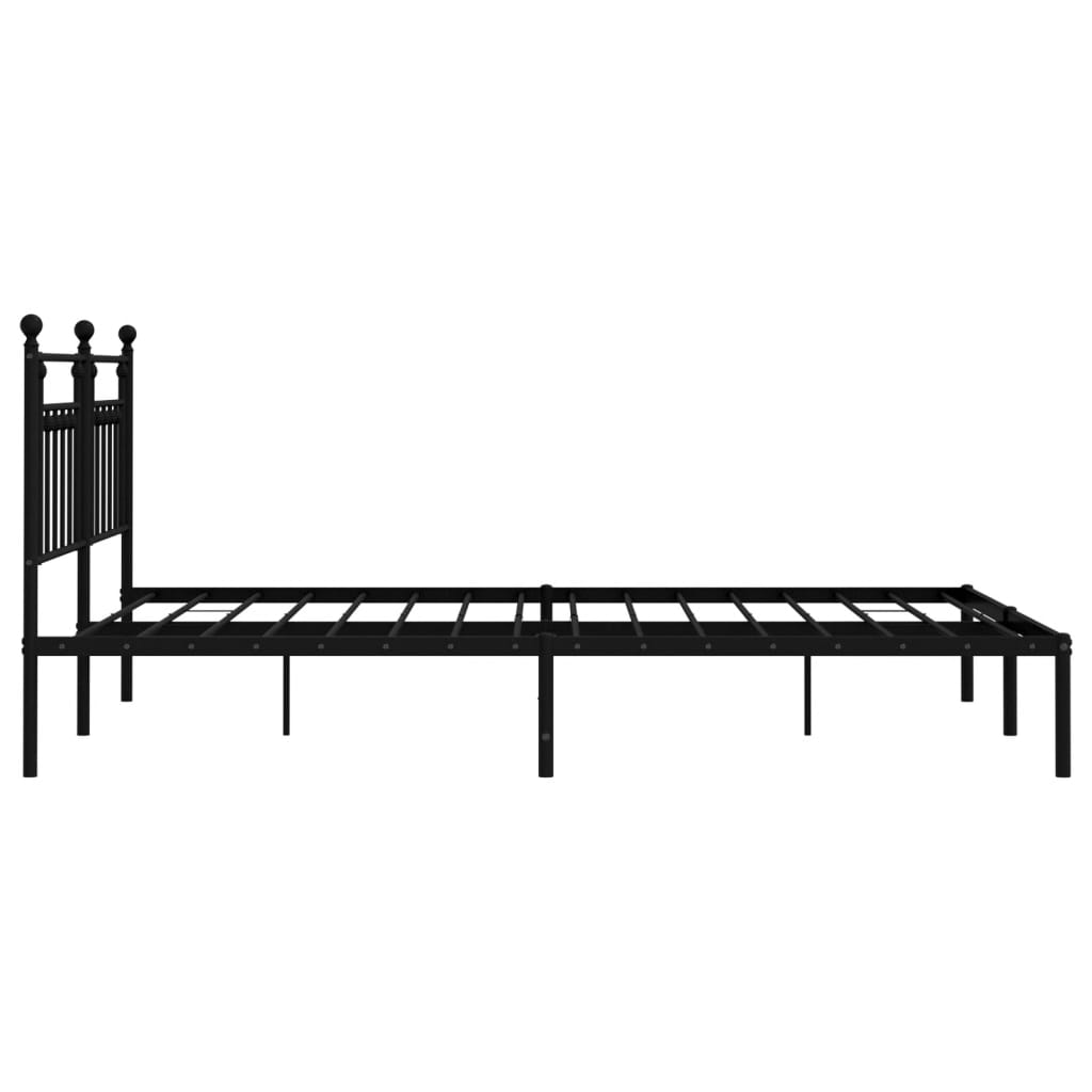 Sengeramme i metall med sengegavl svart 180x200 cm