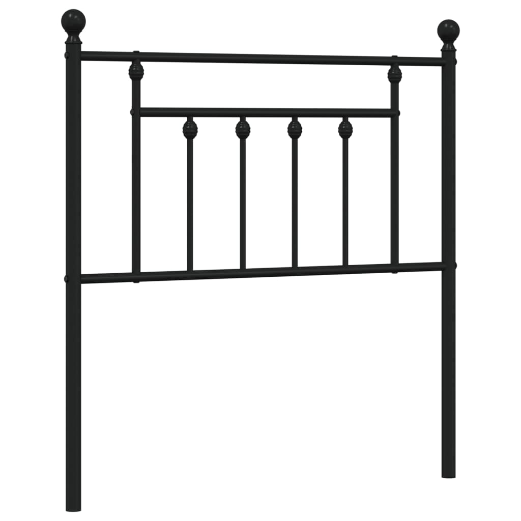 Utskiftbar sengegavl i metall svart 80 cm vidaXL