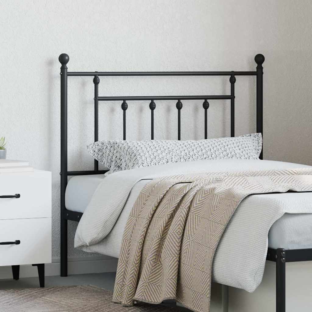Utskiftbar sengegavl i metall svart 90 cm vidaXL