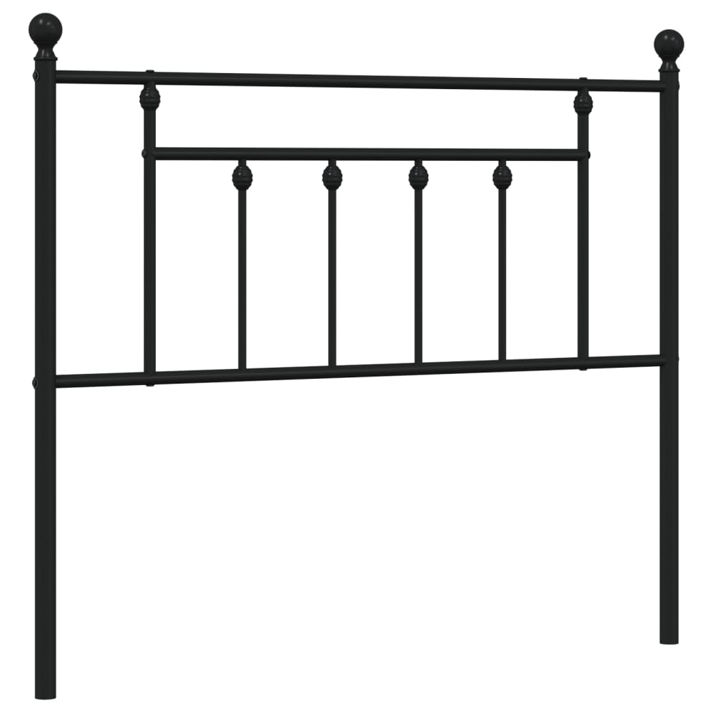 Utskiftbar sengegavl i metall svart 107 cm vidaXL