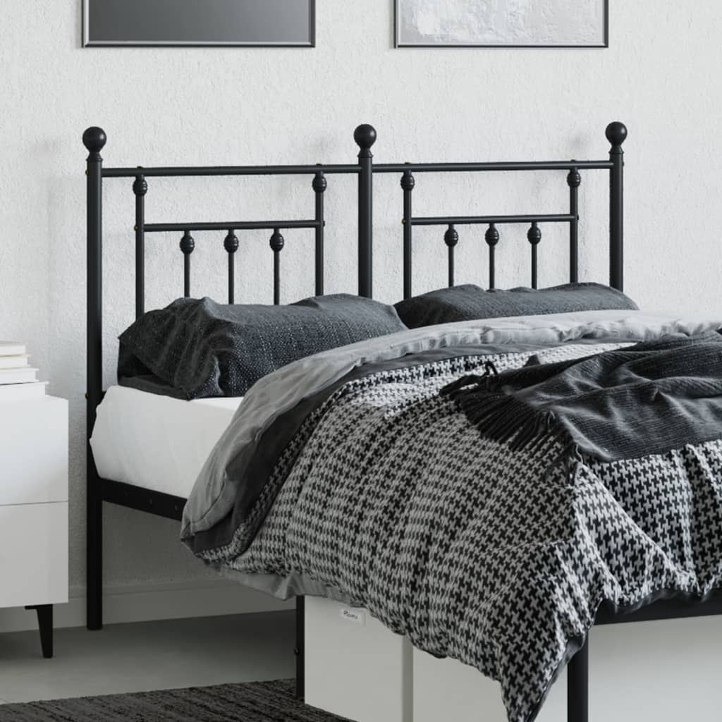 Utskiftbar sengegavl i metall svart 120 cm vidaXL