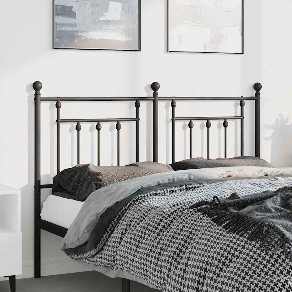 Utskiftbar sengegavl i metall svart 135 cm vidaXL