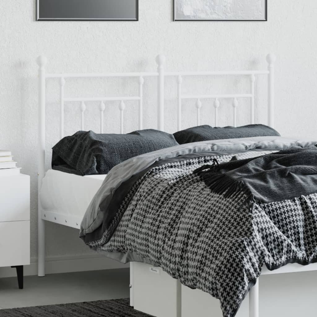 Utskiftbar sengegavl i metall hvit 120 cm vidaXL