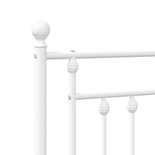 Utskiftbar sengegavl i metall hvit 150 cm