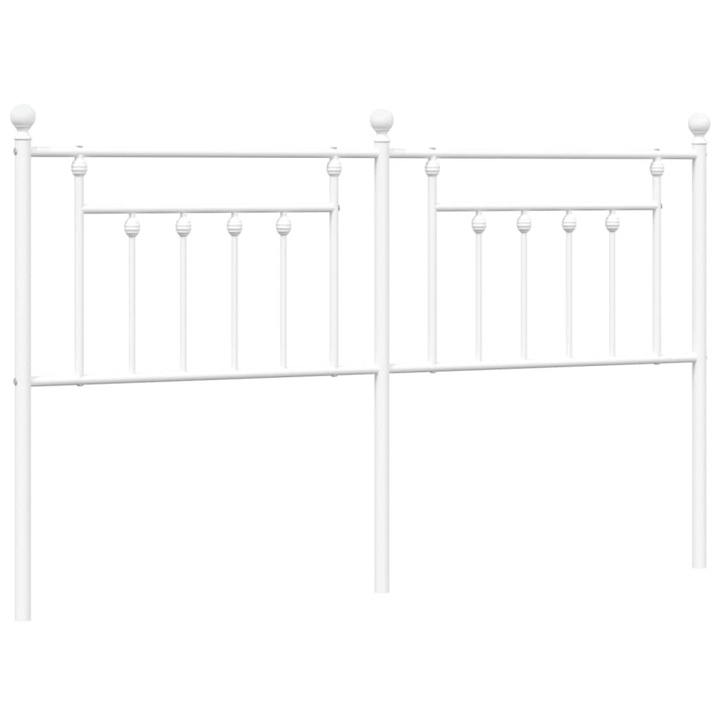 Utskiftbar sengegavl i metall hvit 160 cm vidaXL