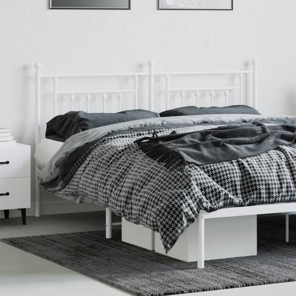 Utskiftbar sengegavl i metall hvit 160 cm vidaXL