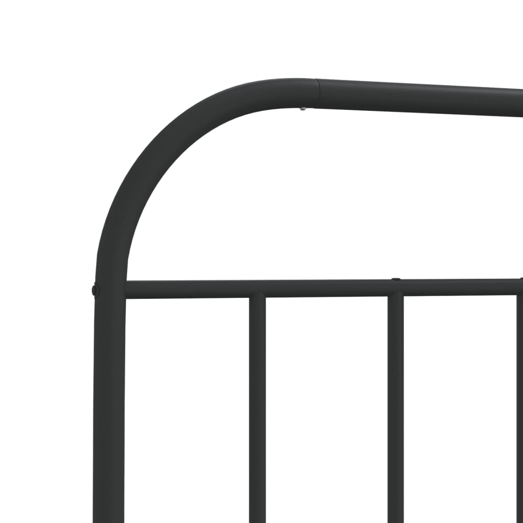 Sengeramme i metall med hodegavl svart 90x190 cm