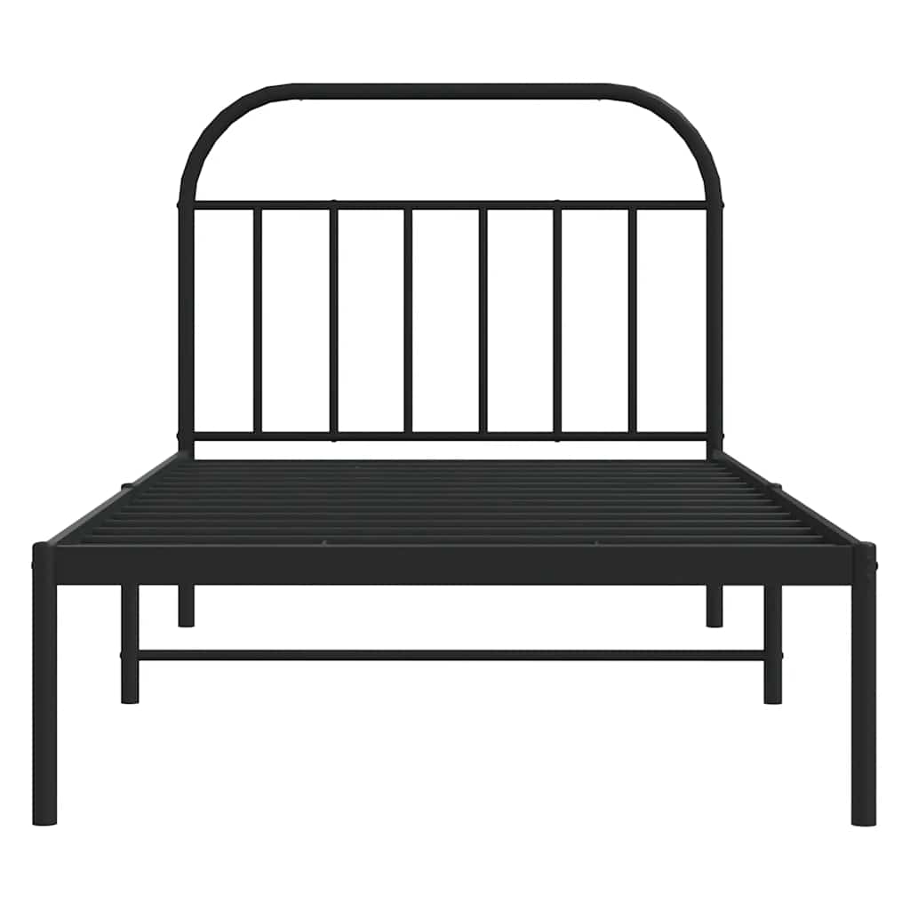 Sengeramme i metall med hodegavl svart 100x200 cm