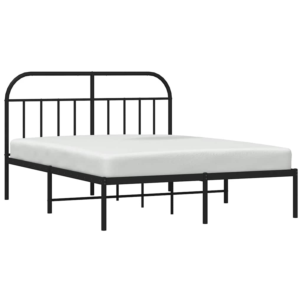Sengeramme i metall med hodegavl svart 135x190 cm