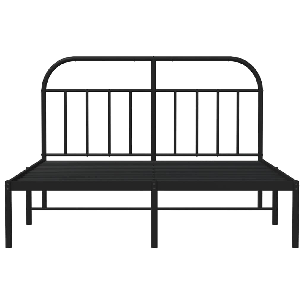 Sengeramme i metall med hodegavl svart 140x190 cm