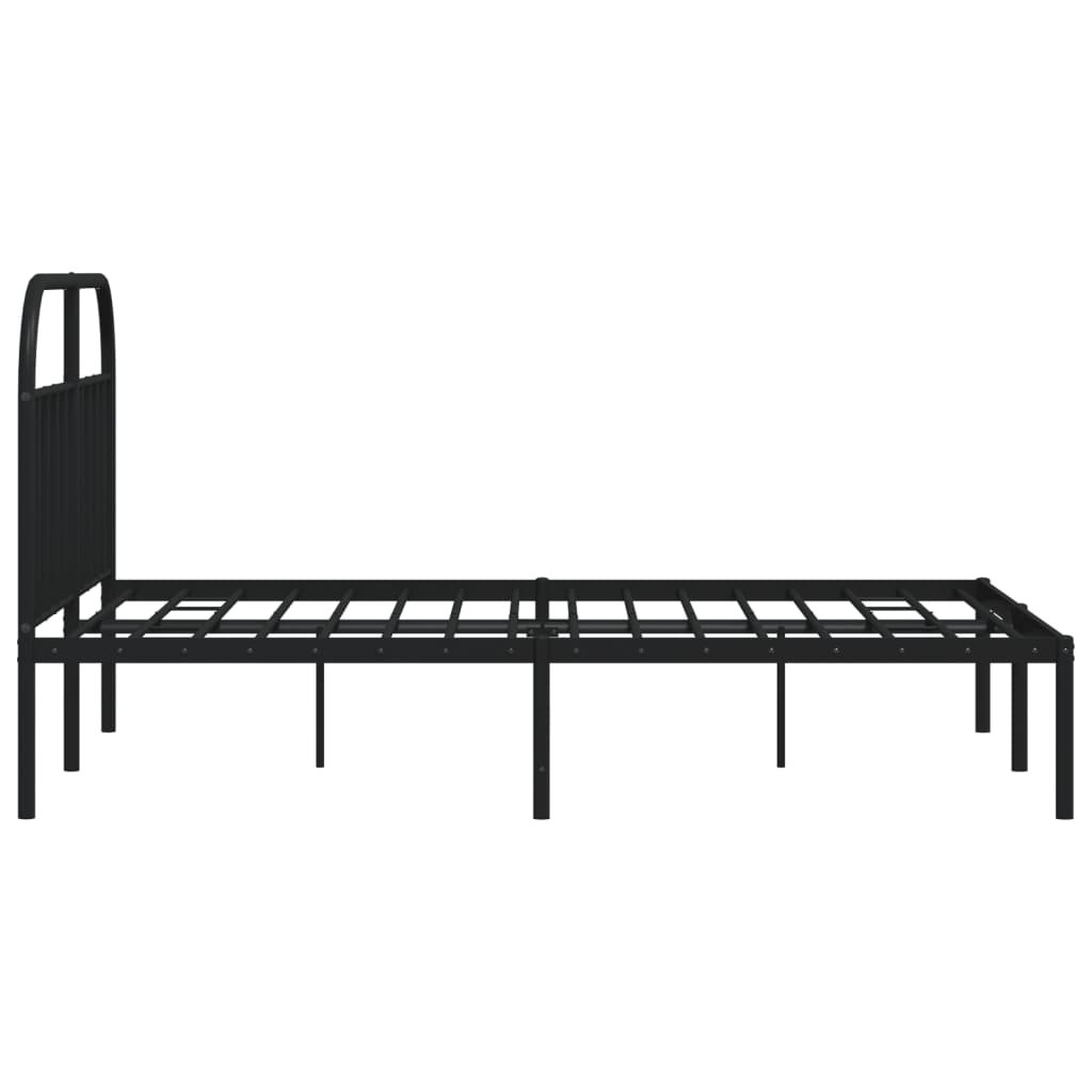 Sengeramme i metall med hodegavl svart 140x190 cm