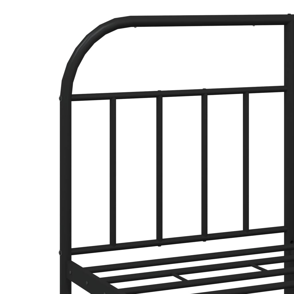 Sengeramme i metall med hodegavl svart 140x190 cm