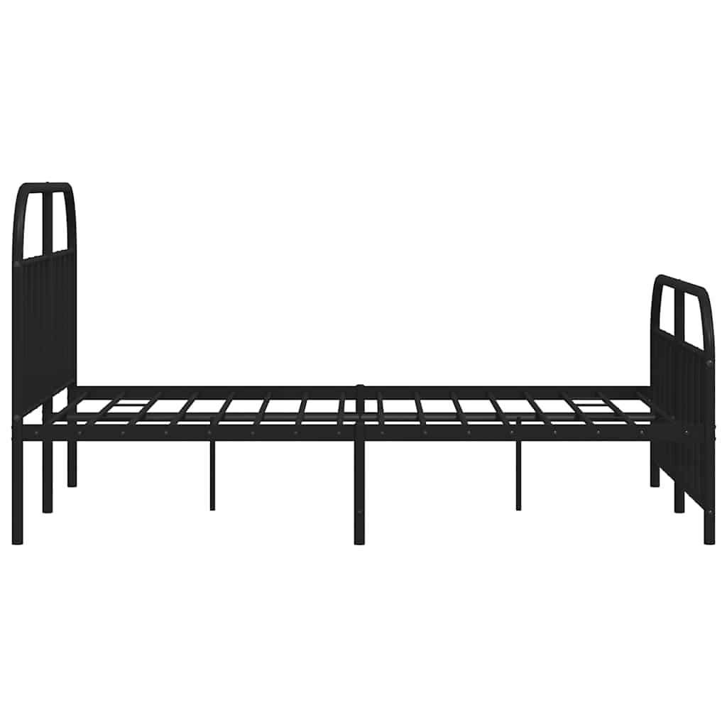 Sengeramme i metall med hode- og fotgavl svart 150x200 cm